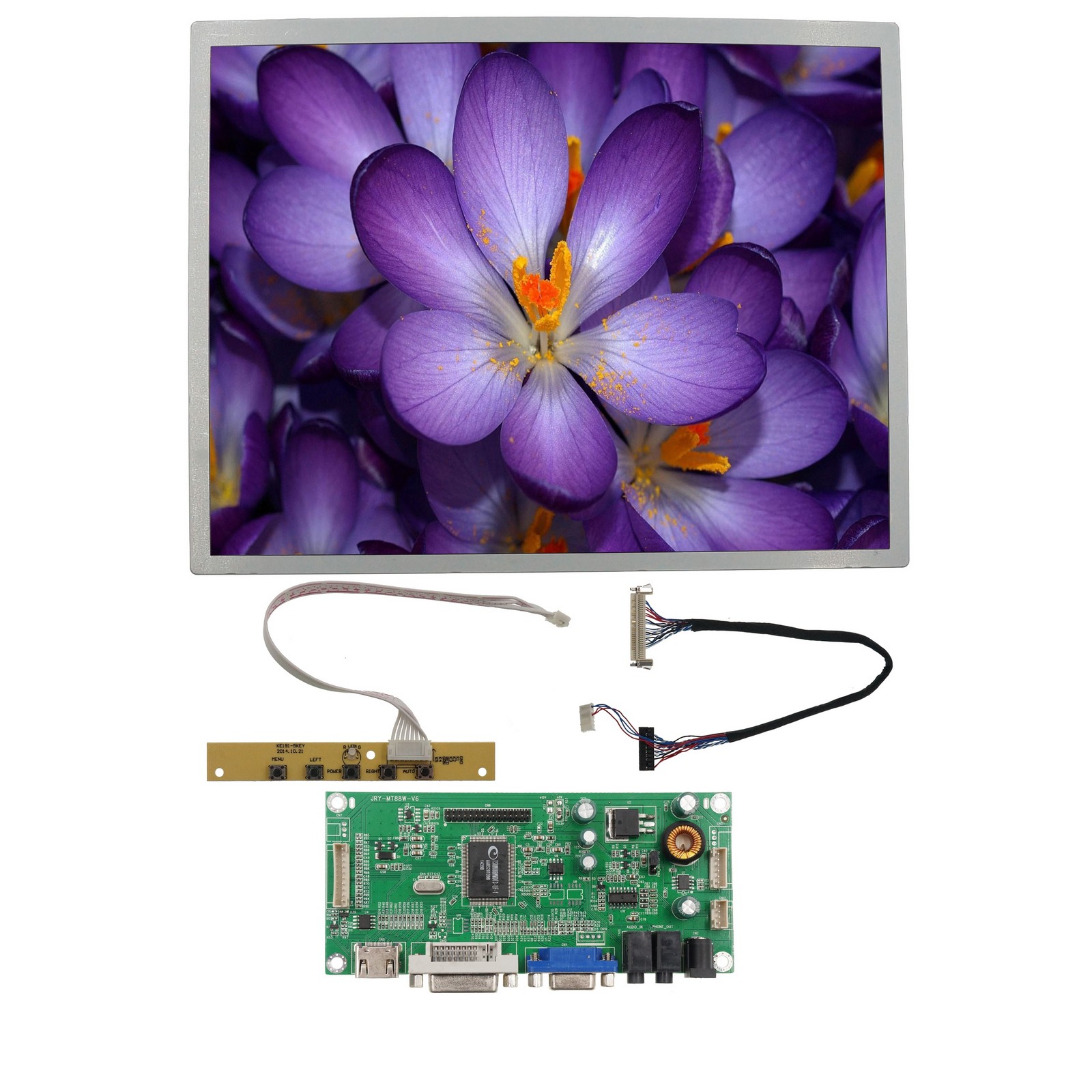 Дисплей 12,1" LQ121S1LG75 с контроллером JRY-MT88W-V6 в сборе