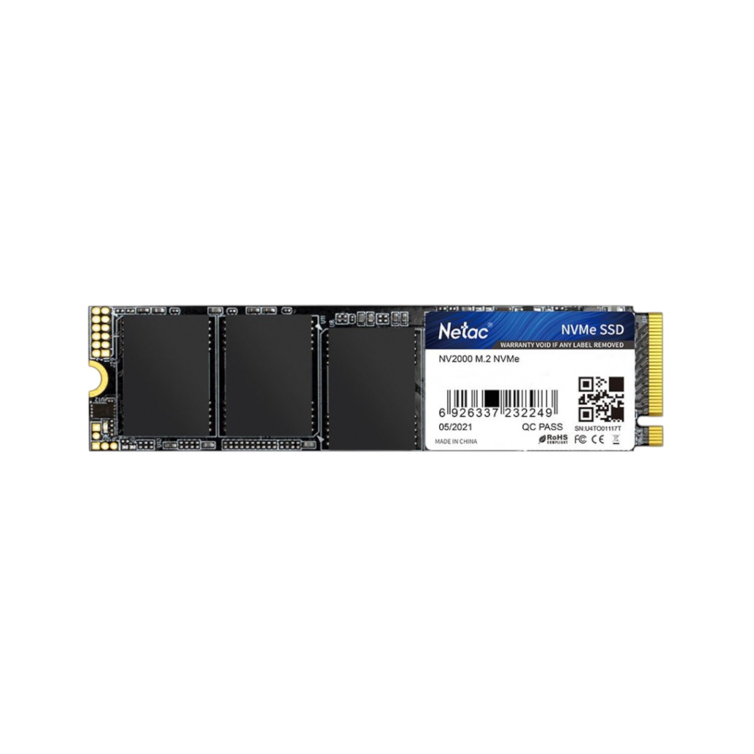 Накопитель SSD M.2 2280 256Гб, NVMe, Netac NV2000