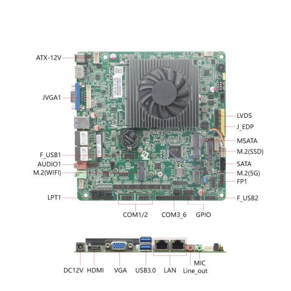 Материнская плата Mini-ITX с процессором ITX-B305_N126L (N100)
