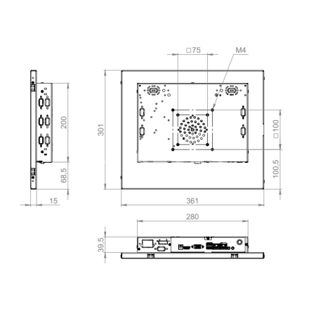 Встраиваемый сенсорный монитор 17" FL170SMC-20SPG0-HDV