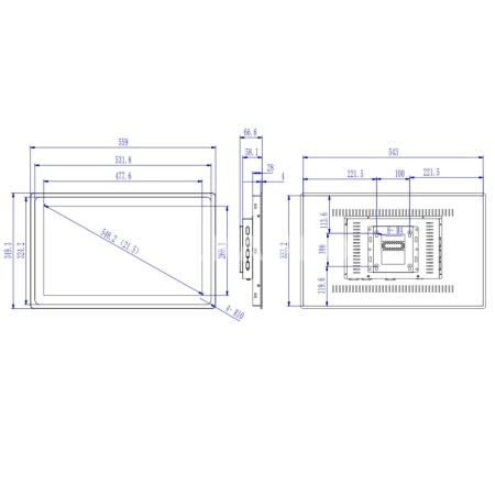 Встраиваемый сенсорный моноблок 21,5" PC-W215W90SAC (J1800/2/32)