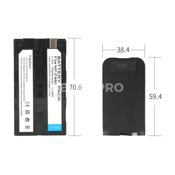 Аккумулятор NP-F980 с USB, 10000 мАч