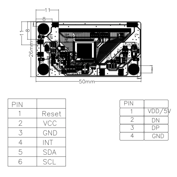 Контроллер ёмкостного сенсорного экрана USB ICI2511C2P1