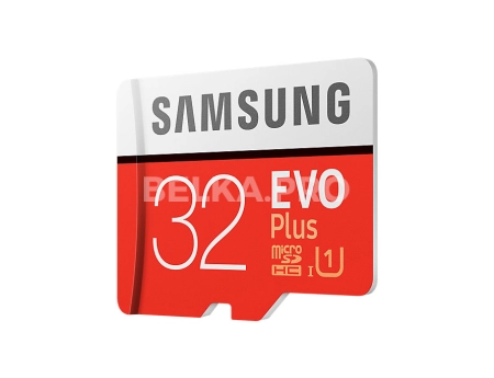 Карта памяти microSDHC UHS-I EVO PLUS 32 ГБ, 95 МБ/с, Class 10, переходник SD, MB-MC32GA/RU