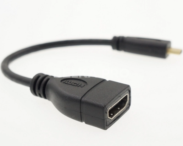 Кабель HDMI (F) - micro HDMI (M), круглый, 15 см