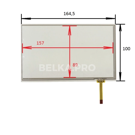 Резистивный сенсорный экран 7" 7R415DR040 1,5мм рез 4пр