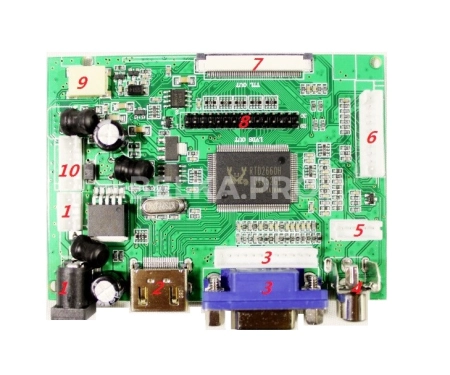 Дисплей 7" AT070TN94 с контроллером PCB800099 V.9 в сборе
