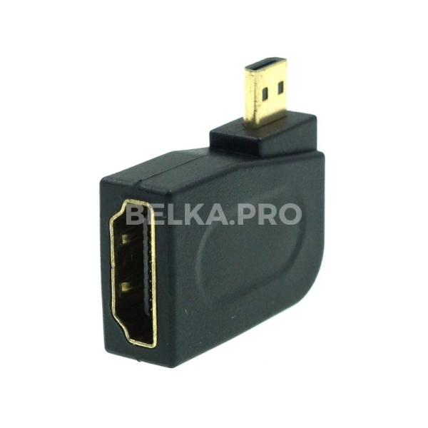 Переходник HDMI (F) - micro HDMI (M) угловой