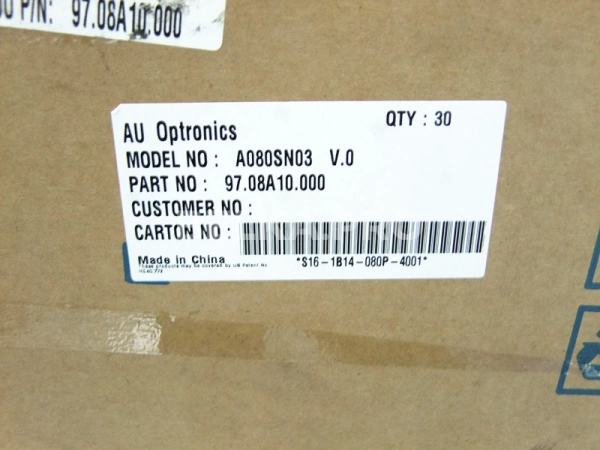 ЖК дисплей 8" A080SN03 V0