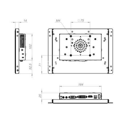 Встраиваемый монитор 9,7" FS097SMK6-07U1-HDV