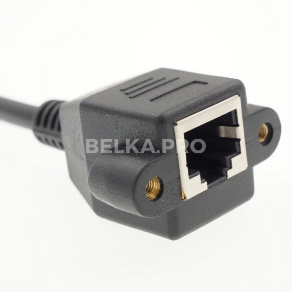 Кабель RJ-45 (M) - RJ-45 (F) с ушами, 30 см, type I