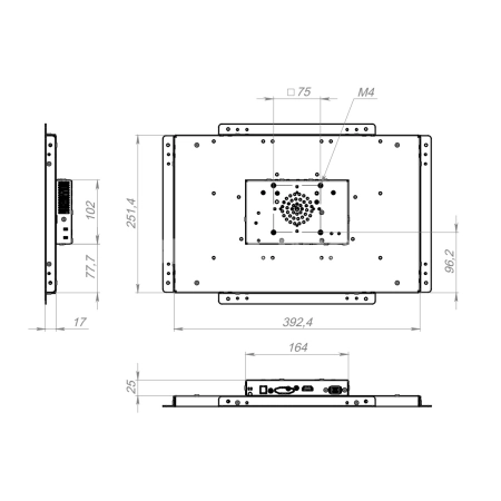 Встраиваемый сенсорный монитор 15,6" FS156WMKE-90SR41-H