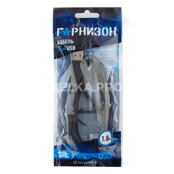 Кабель USB 2.0 A (M) - mini USB B (M), 1.8 м, Гарнизон GCC-USB2-AM5P-1.8M