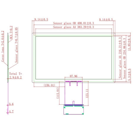 Ёмкостной сенсорный экран 17,3" EG17.3-A-1609V1 с USB