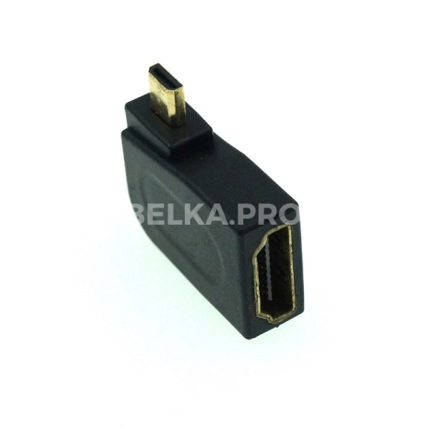 Переходник HDMI (F) - micro HDMI (M) угловой