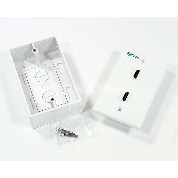 Розетка HDMI (F), 2 порта, внутренний монтаж, AOpen ACA382